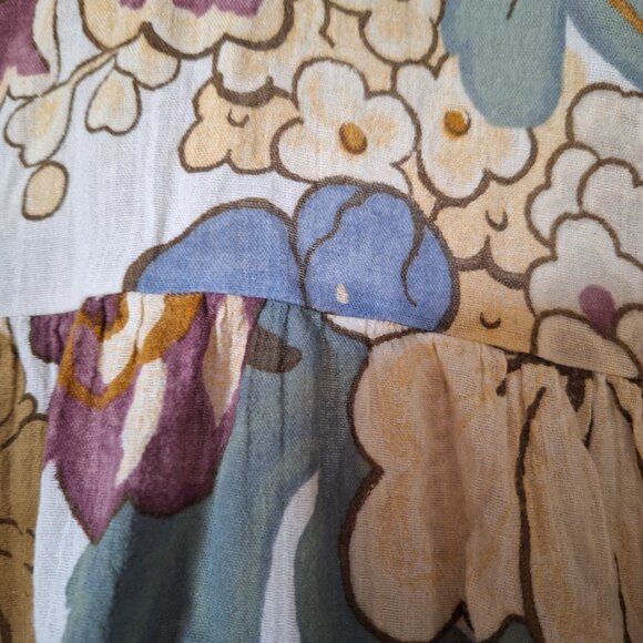 ZARA TRF, size XS, Peplum floral crop top with open back tie, 100% cotton - Picture 3 of 7